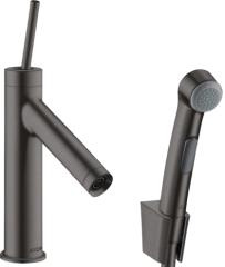 Смеситель для раковины и набор для биде Axor Starck 90, шлифованный черный, хром арт. 10300340