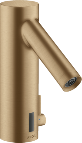 Купить купить смеситель для раковины электронный axor starck 90, с регулировкой температуры, питание от батареек, шлифованная бронза арт. 10101140