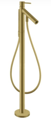 Купить купить смеситель для ванны напольный axor starck, однорычажный, с плоской рычаговой рукояткой, шлифованная медь арт. 10455950