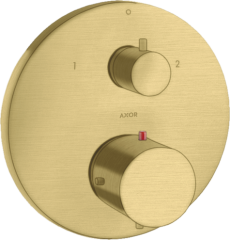 Термостат с запорным/переключающим вентилем Axor Starck, шлифованная медь арт. 10720950