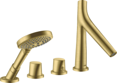 Термостат для ванны Axor Starck Organic, на 4 отверстия, монтаж на плитку, шлифованная медь арт. 12426950