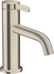 Смеситель для раковины Axor One 70, с рычаговой рукояткой, со сливным гарнитуром, шлифованный никель арт. 48001820