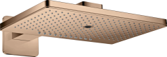 Верхний душ AXOR ShowerSolutions 460/300 3jet, с держателем, с розеткой softsquare, полированное красное золото арт. 35276300