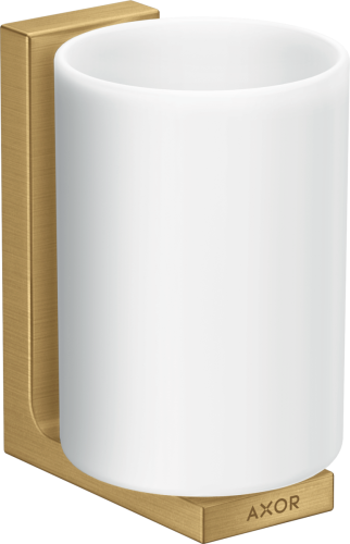 Купить купить стаканчик для зубных щеток axor universal rectangular настенный, матовое золото арт. 42604250