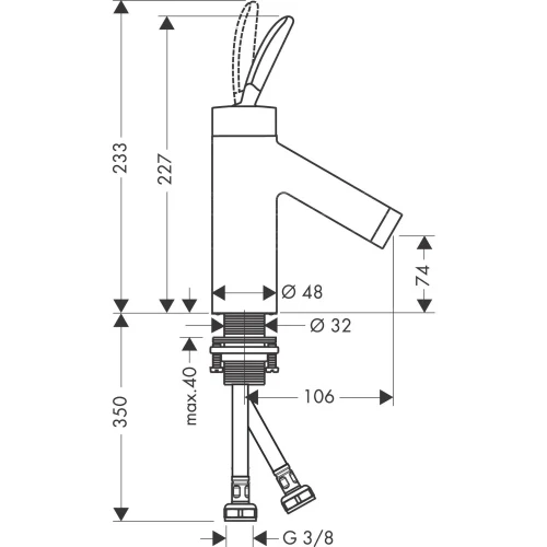 Купить купить смеситель для раковины axor starck 70, однорычажный, с не запираемым сливным набором, шлифованная бронза арт. 10018140