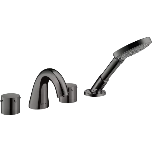 Купить купить смеситель на край ванны axor starck, на 4 отверстия, с рукоятками zero, полированный черный, хром арт. 10444330