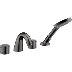 Смеситель на край ванны Axor Starck, на 4 отверстия, с рукоятками zero, полированный черный, хром арт. 10444330