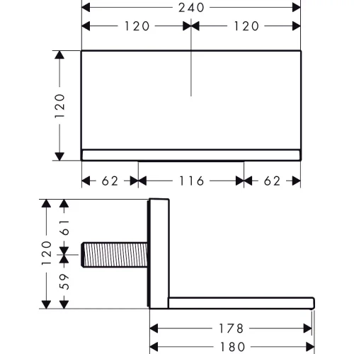 Купить купить излив с ливневым потоком axor showersolutions 240/120, скрытого монтажа g 3/4, шлифованное красное золото арт. 10942310