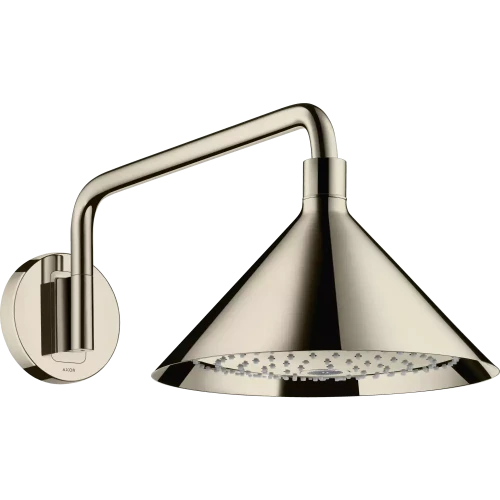 Купить купить верхний душ axor showers front, 240, 2 jet, с держателем, полированный никель арт. 26021830