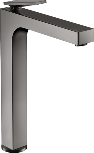 Купить купить смеситель для раковины axor citterio 280 с рычаговой рукояткой, для накладной раковины, со сливным гарнитуром, полированный черный, хром арт. 39021330