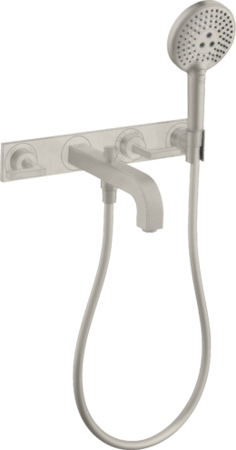 Купить купить смеситель для ванны axor citterio на 3 отверстия настенный, с рычаговыми рукоятками, с панелью, сталь арт. 39442800