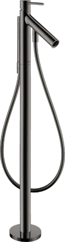 Купить купить смеситель для ванны напольный axor starck, однорычажный, с круглой рычаговой рукояткой, полированный черный, хром арт. 10456330