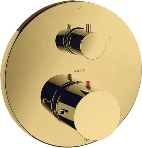 Купить купить термостат с запорным/переключающим вентилем axor starck, полированное золото арт. 10720990