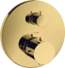 Купить купить термостат с запорным/переключающим вентилем axor starck, полированное золото арт. 10720990
