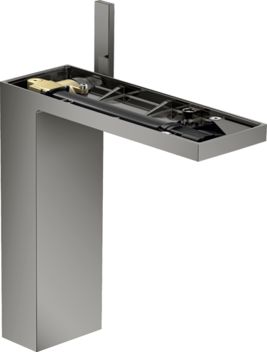 Купить купить смеситель для раковины axor myedition 230 со сливным клапаном push-open без панели, полированный черный, хром арт. 47022330