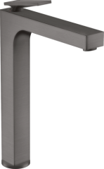 Смеситель для раковины AXOR Citterio 280 с рычаговой рукояткой, для накладной раковины, со сливным гарнитуром, матовый черный, хром арт. 39021340