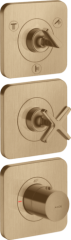 Модуль термостата 380/120 AXOR Citterio E для 3 потребителей, скрытого монтажа, с розетками, матовая бронза арт. 36704140