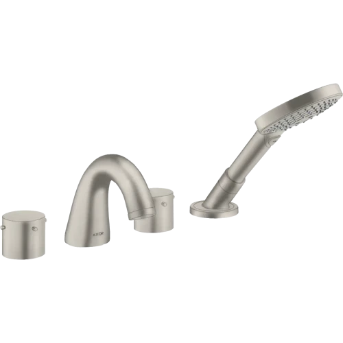 Купить купить смеситель на край ванны axor starck, на 4 отверстия, с рукоятками zero, сталь арт. 10444800