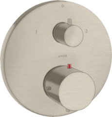 Термостат с запорным/переключающим вентилем Axor Starck, шлифованный никель арт. 10720820