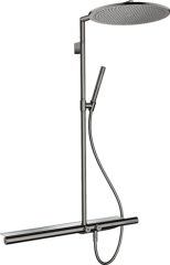 Душевая система AXOR ShowerSolutions Showerpipe с термостатом 800 и верхним душем 350 1jet, полированный черный, хром арт. 27984330