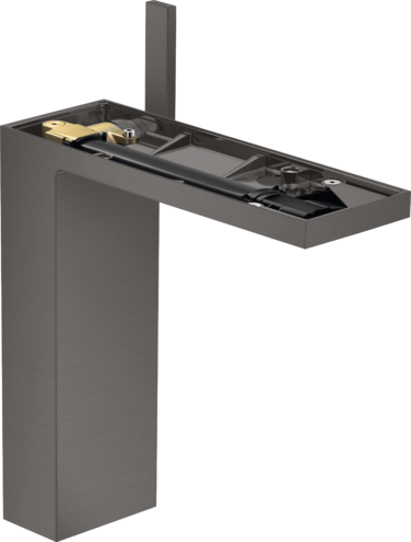 Купить купить смеситель для раковины axor myedition 230 со сливным клапаном push-open без панели, матовый черный, хром арт. 47022340