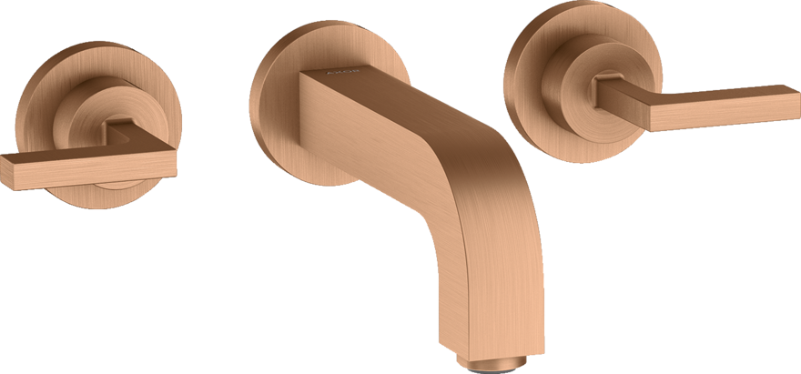 Купить купить смеситель для раковины axor citterio на 3 отверстия, скрытого монтажа, с изливом 162 мм, с рычаговыми рукоятками, с отдельными розетками, матовая бронза арт. 39315140