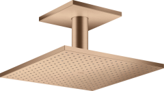 Верхний душ AXOR ShowerSolutions 300/300 2jet, с потолочным подсоединением, матовое красное золото арт. 35320310