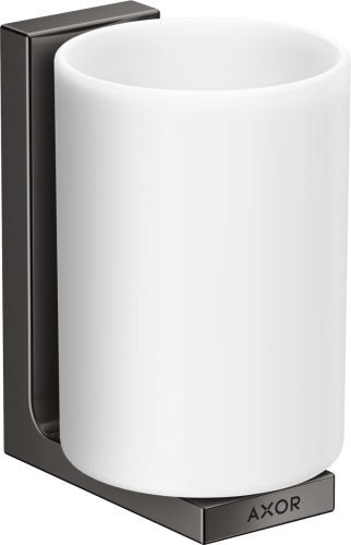 Купить купить стаканчик для зубных щеток axor universal rectangular настенный, полированный черный, хром арт. 42604330