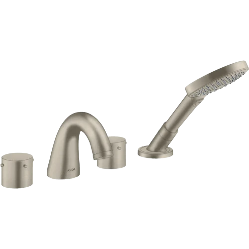 Купить купить смеситель на край ванны axor starck, на 4 отверстия, с рукоятками zero, шлифованный никель арт. 10444820