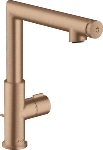 Купить купить смеситель для раковины axor uno select 220, со сливным гарнитуром, шлифованное красное золото арт. 45016310