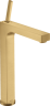 Купить купить смеситель для раковины axor citterio 280, с тонкой рукояткой, для накладной раковины, со сливным гарнитуром, матовое золото арт. 39020250