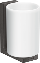 Стаканчик для зубных щеток AXOR Universal Rectangular настенный, матовый черный, хром арт. 42604340