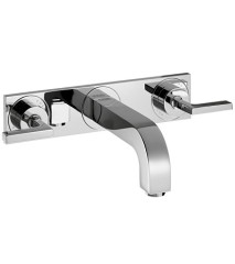 Смеситель для раковины AXOR Citterio на 3 отверстия, скрытого монтажа, с изливом 226 мм, с рычаговыми рукоятками, с панелью, хром арт. 39148000