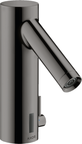 Купить купить смеситель для раковины электронный axor starck 90, с регулировкой температуры, питание от батареек, полированный черный, хром арт. 10101330