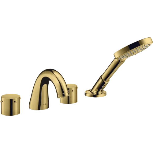 Купить купить смеситель на край ванны axor starck, на 4 отверстия, с рукоятками zero, полированное золото арт. 10444990