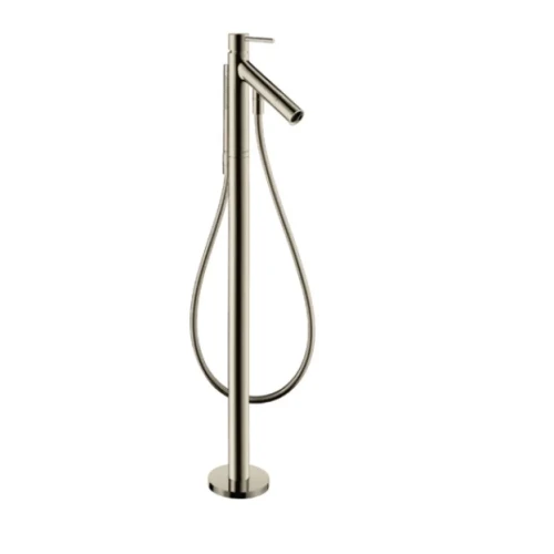 Купить купить смеситель для ванны напольный axor starck, однорычажный, с круглой рычаговой рукояткой, полированный никель арт. 10456830