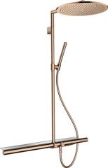 Душевая система AXOR ShowerSolutions Showerpipe с термостатом 800 и верхним душем 350 1jet, полированное красное золото арт. 27984300