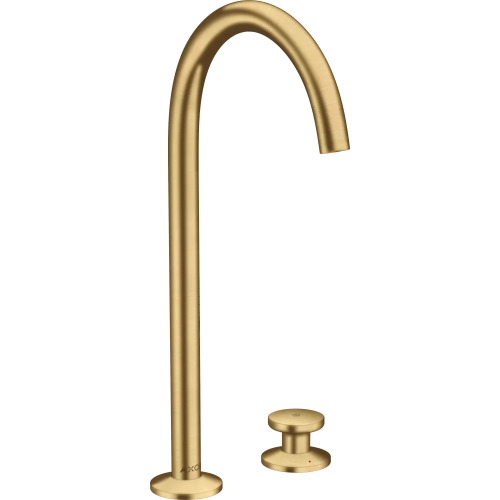 Купить купить смеситель для раковины axor select 260, на 2 отверстия, со сливным клапаном push-open, шлифованное золото арт. 48060250