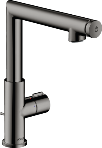 Купить купить смеситель для раковины axor uno select 220, со сливным гарнитуром, полированный черный, хром арт. 45016330