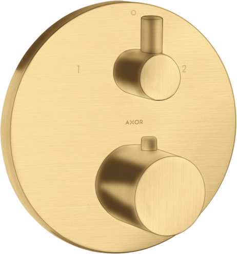 Купить купить термостат axor uno с запорным/переключающим вентилем, шлифованное золото арт. 38720250