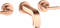 Купить купить смеситель для раковины axor citterio на 3 отверстия, скрытого монтажа, с изливом 162 мм, с рычаговыми рукоятками, с отдельными розетками, полированное красное золото арт. 39315300