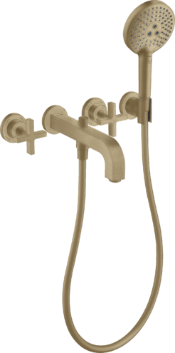 Купить купить смеситель для ванны axor citterio на 3 отверстия с крестообразными рукоятками, матовая бронза арт. 39447140