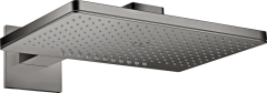 Верхний душ AXOR ShowerSolutions 460/300 2jet, с держателем, с квадратной розеткой, полированный черный, хром арт. 35280330