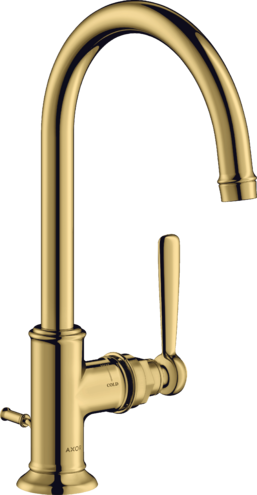 Купить купить смеситель для раковины axor montreux 210, однорычажный, с рычаговой рукояткой, со сливным гарнитуром, полированное золото арт. 16517990