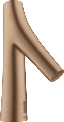 Купить купить смеситель для раковины axor starck organic, электронный, без регулировки температуры, питание от батареек, шлифованное красное золото арт. 12172310