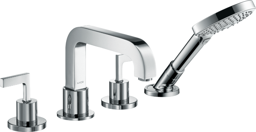 Купить купить смеситель axor citterio на край ванны на 4 отверстия с рычаговыми рукоятками, хром арт. 39446000