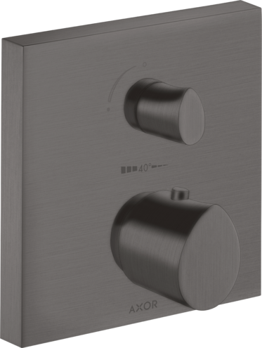 Купить купить термостат axor starck organic, с запорным/переключающим вентилем, шлифованный черный, хром арт. 12716340