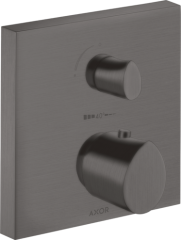 Термостат Axor Starck Organic, с запорным/переключающим вентилем, шлифованный черный, хром арт. 12716340