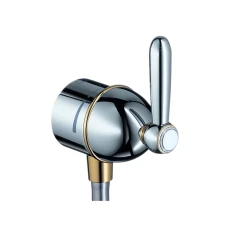 AXOR Carlton Fixfit Stop шланговое подсоединение с рычаговой рукояткой 1/2, хром и золото арт. 17882000