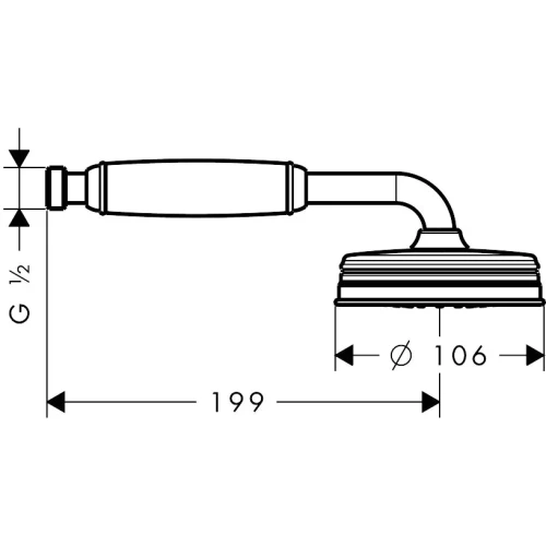 Купить купить ручной душ axor montreux, 100 мм, шлифованный черный, хром арт. 16320340